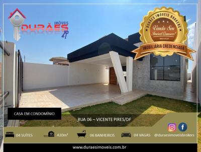 Casa em Condomínio para Venda, em RA XXX Vicente Pires, bairro Vicente Pires, 4 dormitórios, 6 banheiros, 4 suítes, 4 vagas